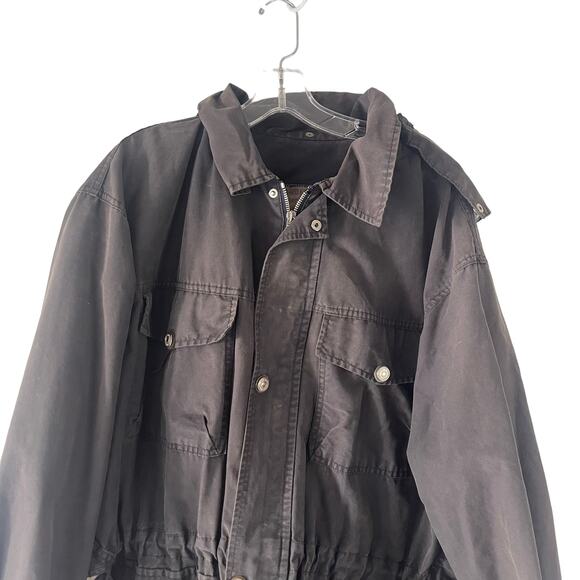 Pop Eighty Four Men's Size Medium Italy Grey Utility Pockets Cargo Jacket - Picture 2 of 13